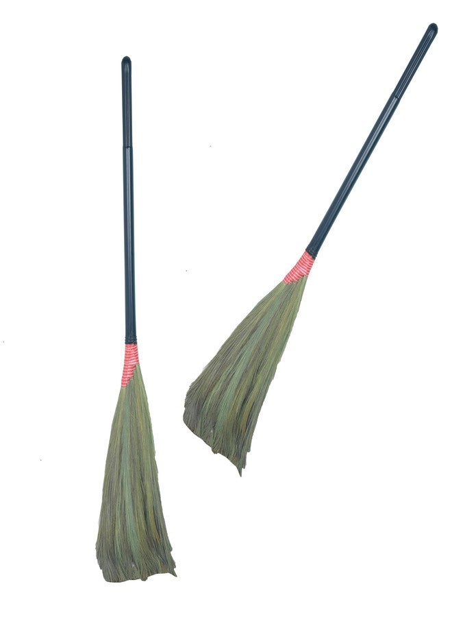 UMD 5 Finger Long Handle Medium Weight Low Dust Natural Grass Broom for Cleaning,Sweeping, dusting Office, Home, jadu Floor Cleaning Pack of 1 (1) - Image 1
